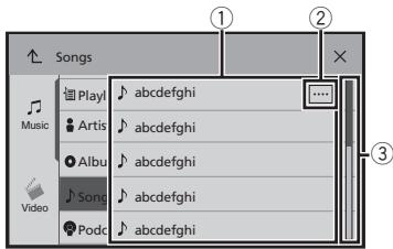 PIONEER AVH-X2700BT - Utilisation des écrons de liste - 1