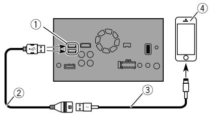 PIONEER AVH-X8800BT - Connecting via the USB port (iPhone) - 1