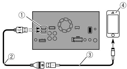 PIONEER AVH-X8800BT - Conexión mediante el puerto USB (iPhone) - 1