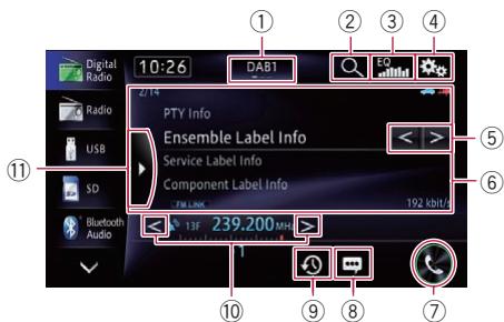 PIONEER AVIC-F950BT - Utilisation des touches de l'écran tactile - 1