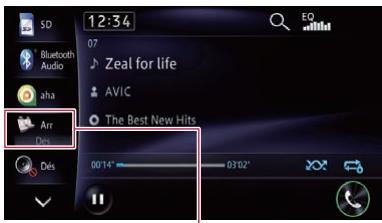 PIONEER AVIC-F950BT - Affichage de l'icone du réglage de sortie de l'écran arrière - 1