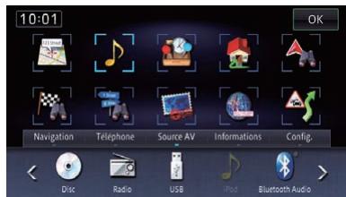 PIONEER AVIC-F950BT - Déplacez l'icone en haut de l'écran, puis relâchez-la. - 1