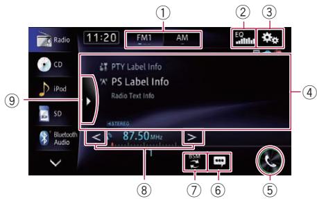 PIONEER AVIC-F950BT - Utilisation des touches de l'écran tactile - 1