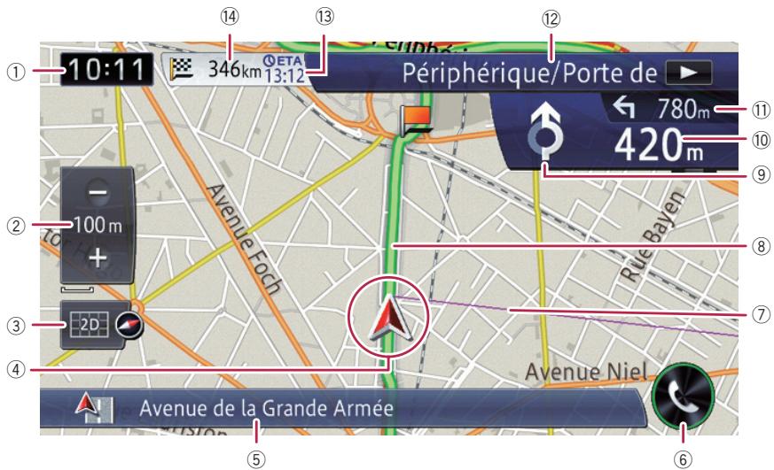 PIONEER AVIC-F950BT - Comment lore l'écran de la carte - 1