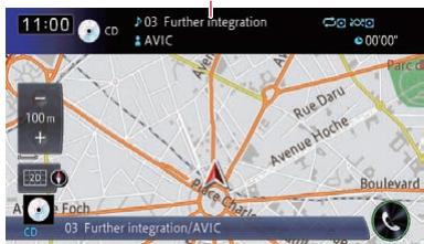 PIONEER AVIC-F950BT - Affichage de la bannière de la source AV - 1