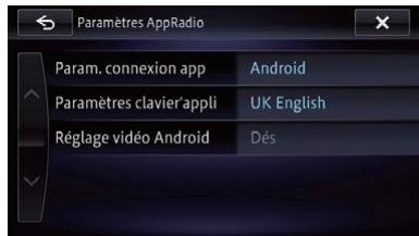 PIONEER AVIC-F950BT - Menu Paramètres AppRadio - 1