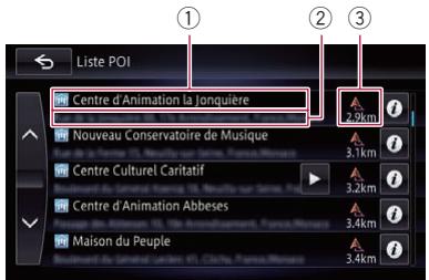 PIONEER AVIC-F950BT - Comment dire I'ecran "Lieste POI" - 1