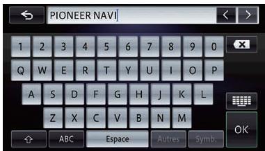 PIONEER AVIC-F950BT - Touchez × pour supprimer le nom actuel et entrez un nouveau nom à l'aide du clavier. - 1