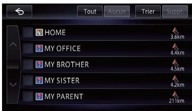 PIONEER AVIC-F950BT - Modification des données sur l'utilisation de la fonction de navigation - 1