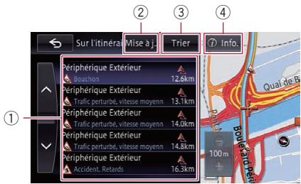 PIONEER AVIC-F950BT - Sélectionnez un accident que vous souhaitez consulter en détail. - 1