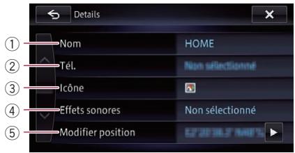 PIONEER AVIC-F950BT - Touchez l'élément que vous souhaitez configurer. - 1