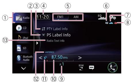 PIONEER AVIC-F950BT - Lecture de l'écran - 1