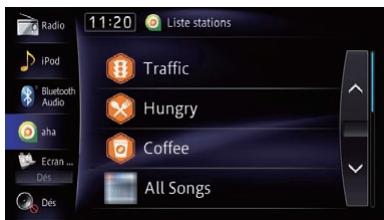 PIONEER AVIC-F950BT - ② Sélectionne une station Aha Radio dans la liste - 1