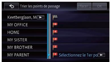 PIONEER AVIC-F950BT - Touchez le point de passage ou la destination. - 1