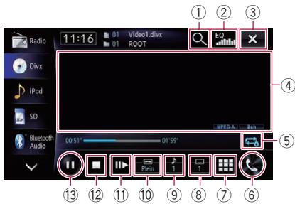 PIONEER AVIC-F950BT - Utilisation des touches de l'écran tactile - 1