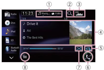 PIONEER AVIC-F950BT - Utilisation des touches de l'écran tactile - 1