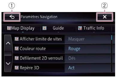 PIONEER AVIC-F950BT - Utilisation des touches courantes de l'écran tactile - 1