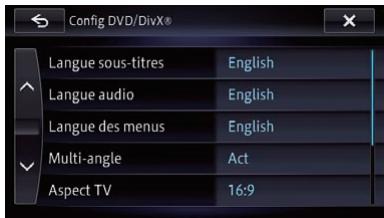 PIONEER AVIC-F950BT - Affichage du menu Config DVD/DivX® - 2