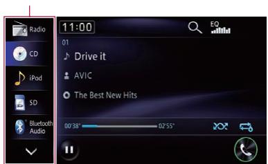 PIONEER AVIC-F950BT - Sélection d'une source - 1