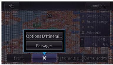 PIONEER AVIC-F950BT - Touchez [Options], puis touchez [Options D'Itinéraire]. - 1