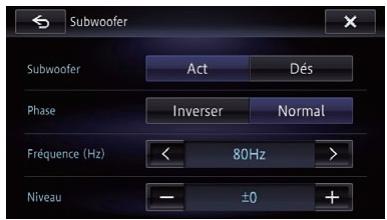 PIONEER AVIC-F950BT - Confirmez que la sortie du haut-parleur d'extrêmes graves est activée. - 1