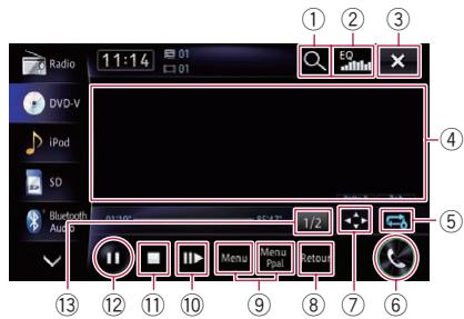 PIONEER AVIC-F950BT - Utilisation des touches de l'écran tactile - 1