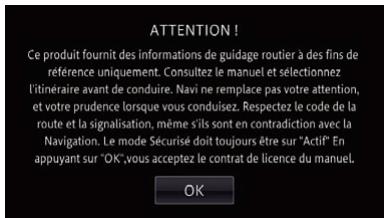 PIONEER AVIC-F950BT - Lisez attentivement les modalités, vérifie-en les détails, puis touchez [OK] si vous etes d'accord avec les conditions. - 1