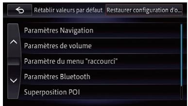 PIONEER AVIC-F950BT - Touchez l'élément que vous souhaitez réinitialiser. - 1