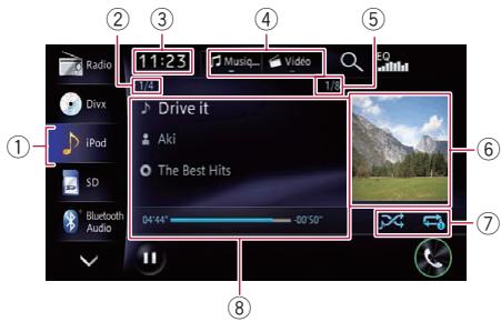 PIONEER AVIC-F950BT - Lecture de l'écran - 1