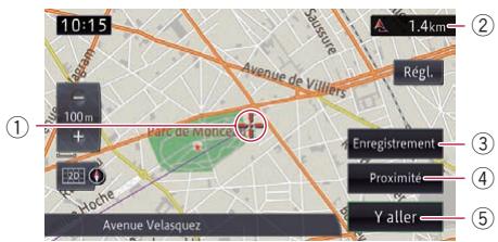 PIONEER AVIC-F950BT - Touchez de manière prolongée la carte dans la direction souhaitation pour la voir. - 1