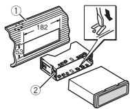 PIONEER DEH-X6600DAB - Befestigen Sie den Montagerahmen mit hilfe eines Schraubendrethers: Die Metallklammer sind in eine sichere Position (90^) zu biegen. - 1