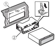 PIONEER DEH-X6600DAB - Zet de montagebehuizing vast door met een schroevendraier de metalen lipjes op hun plaats te buigen (90^) - 1