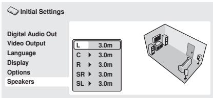 PIONEER DV-600 AV - Use the / (cursor up/down) to select a speaker. - 1