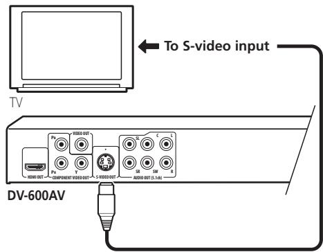 PIONEER DV-600 AV - - Use an S-video cable (not supplied) to connect the S-VIDEO OUT to an S-video input on your TV (or monitor or AV receiver). - 1