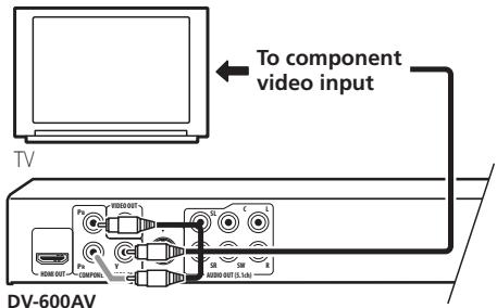PIONEER DV-600 AV - Connecting using the component video output - 1
