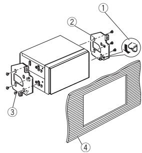 PIONEER FH-460UI - - Fastening the unit to the factory radiomounting bracket. - 2