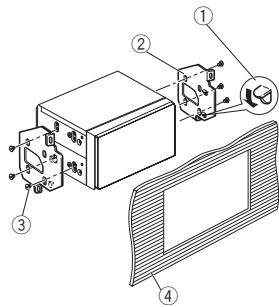 PIONEER FH-460UI - Monteren met de schroefgaten aan de zijkant van het toestel - 2