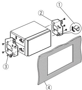 PIONEER FH-460UI - Instalación usingo los agujeros para tornillos ubicados en ambos costados de la unidad - 2