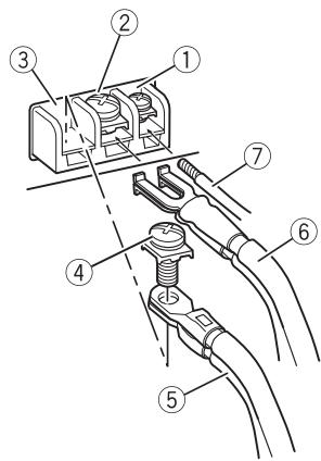 PIONEER GM-A4604 - Connect the wires to the terminal. - 1