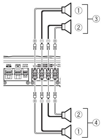 PIONEER GM-A4604 - Anschlieben der Laufsprecher - 1