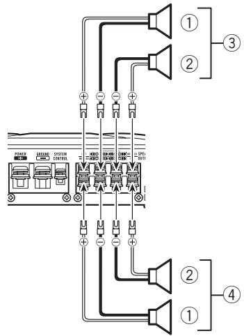 PIONEER GM-A6604 - De luidsprekers aansluiten - 1