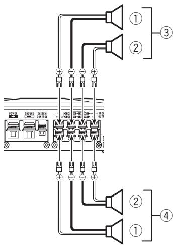 PIONEER GM-A6604 - Collegamento degli altoparlanti - 1