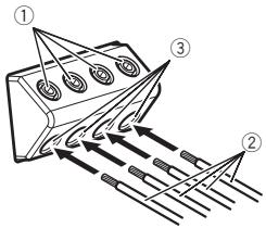 PIONEER GM-D8604 - Connectez les fils des haut-parleurs aux bornes de sortie des haut-parleurs. - 1