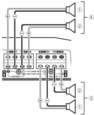 PIONEER GM-D8604 - Anschlieben der Laufsprecher - 1