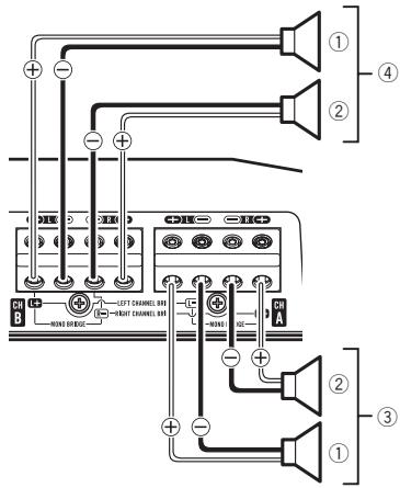 PIONEER GM-D8604 - De luidsprekers aansluiten - 1