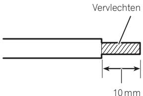 PIONEER GM-D8604 - Strip met een draadtang of zakmes ongeveer 10mm van het uiteinde van de accukabel, de aardkabel en de kabel van de systeemafstandsbediening, en draai het blootgelegde uiteinde van de kabel samen. - 1