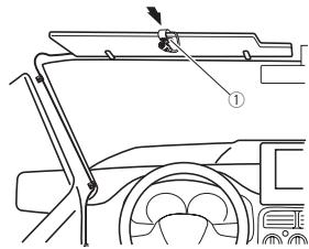 PIONEER MVH-X360BT - Befestigen Sie den Mikrofonclip an der Sonnenblende. - 1