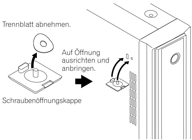 PIONEER PDP-435PE - Verschlieben Sie die Schraubenöffnungen mit den mitgelieferten Kappen. - 1