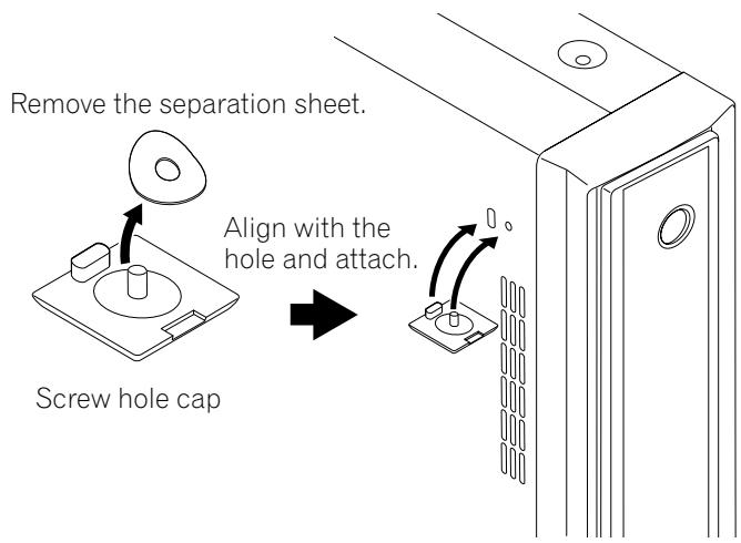 PIONEER PDP-435PE - Plug the screw holes using the supplied caps. - 1