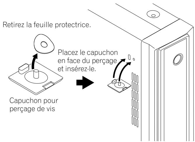 PIONEER PDP-435PE - Bouchez les perçages de vis au moyen des capuchons fournis. - 1